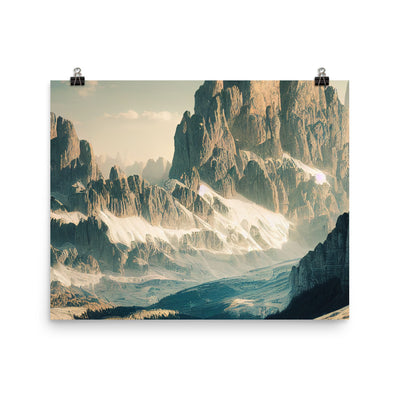 Dolomiten - Landschaftsmalerei - Premium Poster (glänzend) berge xxx 40.6 x 50.8 cm