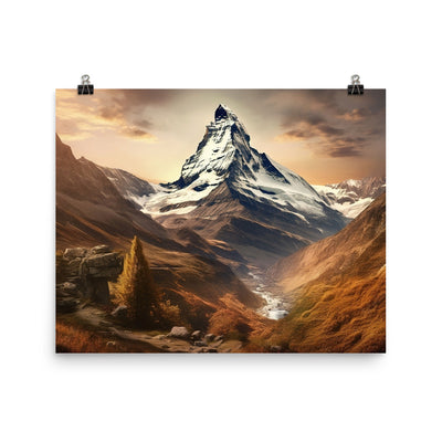 Matterhorn - Epische Malerei - Landschaft - Premium Poster (glänzend) berge xxx 40.6 x 50.8 cm