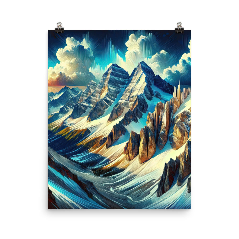 Majestätische Alpen in zufällig ausgewähltem Kunststil - Premium Poster (glänzend) berge xxx yyy zzz 40.6 x 50.8 cm