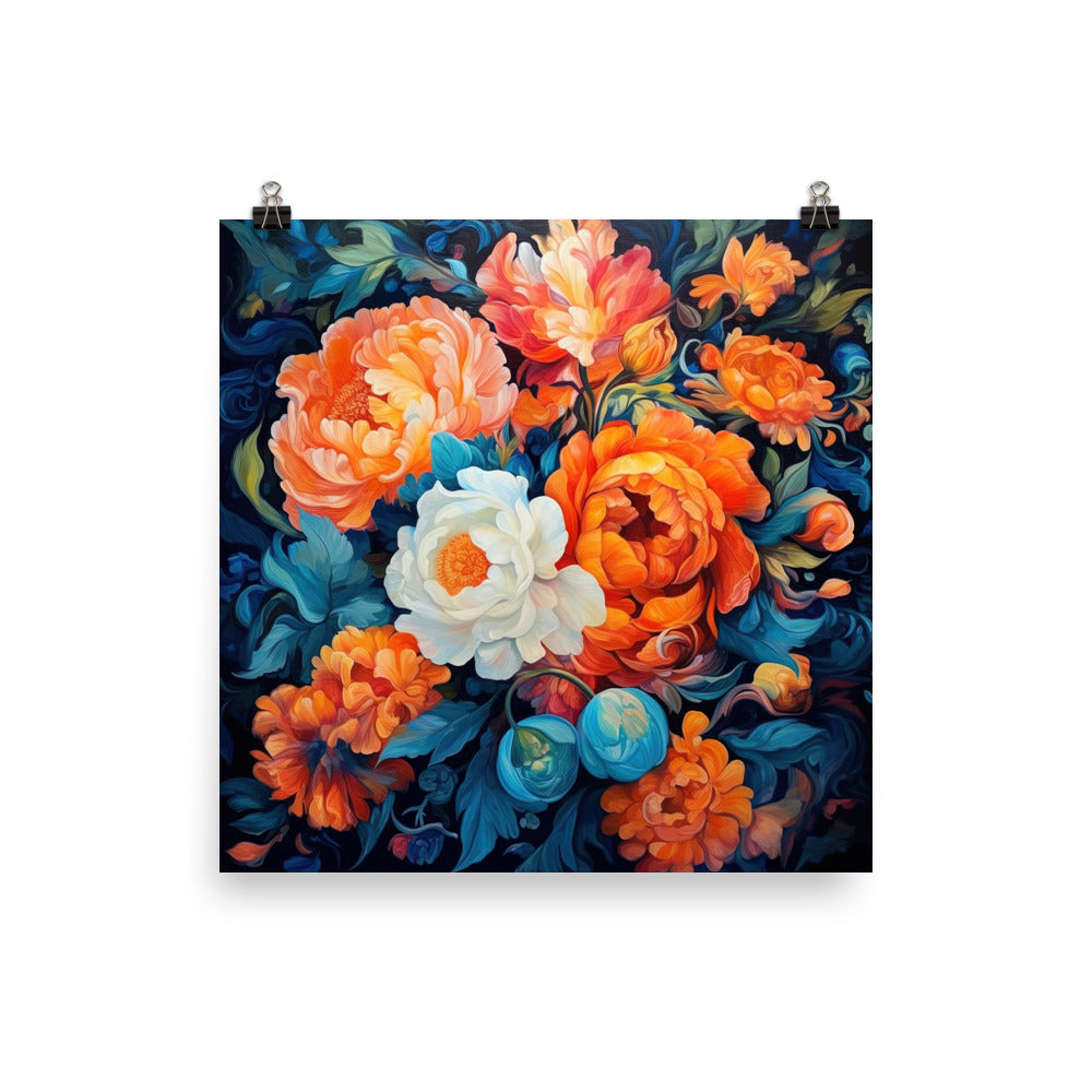 Bunte Blumen - Schöne Malerei - Premium Poster (glänzend) camping xxx 45.7 x 45.7 cm