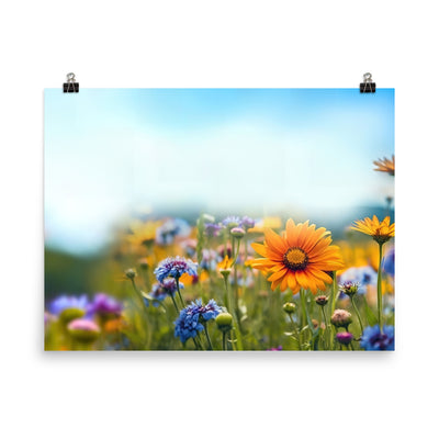 Foto von Blumen im Sonnenschein - Nahaufnahme - Premium Poster (glänzend) camping xxx 45.7 x 61 cm