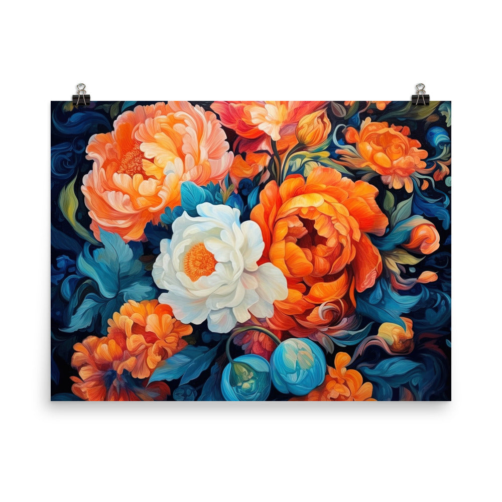 Bunte Blumen - Schöne Malerei - Premium Poster (glänzend) camping xxx 45.7 x 61 cm