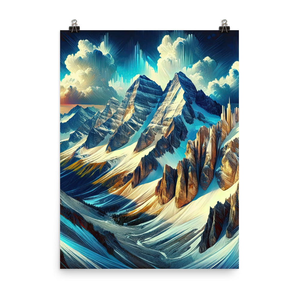 Majestätische Alpen in zufällig ausgewähltem Kunststil - Premium Poster (glänzend) berge xxx yyy zzz 45.7 x 61 cm