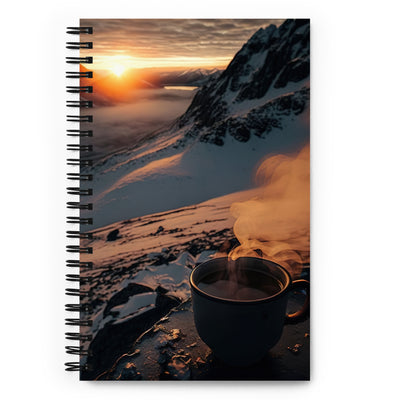 Heißer Kaffee auf einem schneebedeckten Berg - Notizbuch berge xxx Default Title