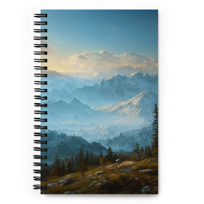 Schöne Berge mit Nebel bedeckt - Ölmalerei - Notizbuch berge xxx Default Title