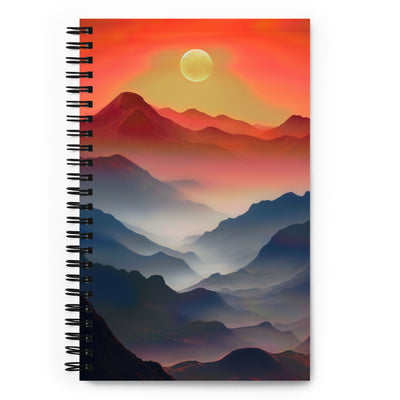Sonnteruntergang, Gebirge und Nebel - Landschaftsmalerei - Notizbuch berge xxx Default Title