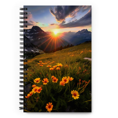 Gebirge, Sonnenblumen und Sonnenaufgang - Notizbuch berge xxx Default Title