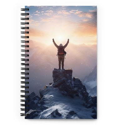 Mann auf der Spitze eines Berges - Landschaftsmalerei - Notizbuch berge xxx Default Title