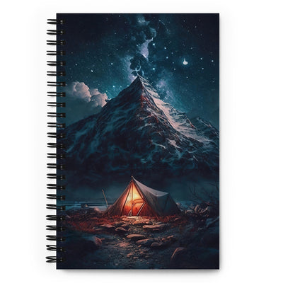 Zelt und Berg in der Nacht - Sterne am Himmel - Landschaftsmalerei - Notizbuch camping xxx Default Title