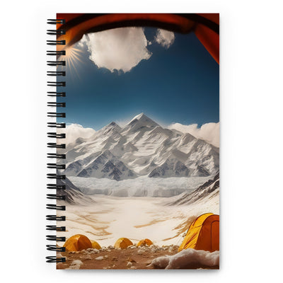 Foto aus dem Zelt - Berge und Zelte im Hintergrund - Tagesaufnahme - Notizbuch camping xxx Default Title
