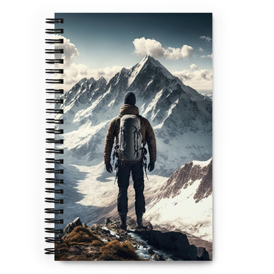 Wanderer auf Berg von hinten - Malerei - Notizbuch berge xxx Default Title