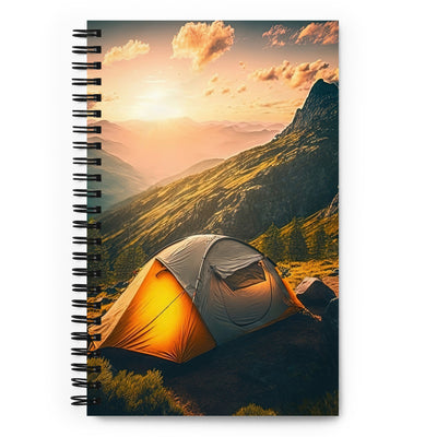Zelt auf Berg im Sonnenaufgang - Landschafts - Notizbuch camping xxx Default Title