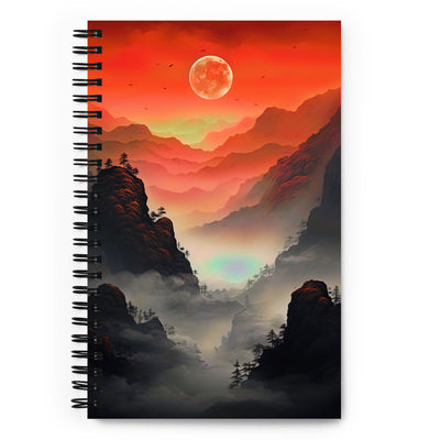 Gebirge, rote Farben und Nebel - Episches Kunstwerk - Notizbuch berge xxx Default Title