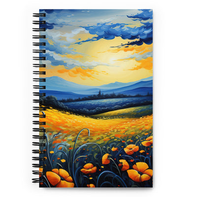 Berglandschaft mit schönen gelben Blumen - Landschaftsmalerei - Notizbuch berge xxx Default Title