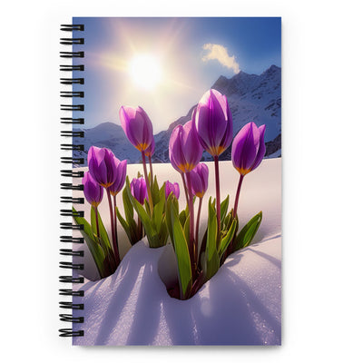 Tulpen im Schnee und in den Bergen - Blumen im Winter - Notizbuch berge xxx Default Title