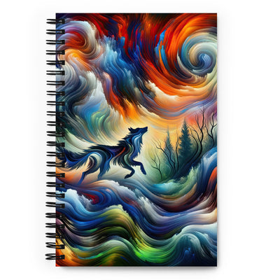 Alpen Abstraktgemälde mit Wolf Silhouette in lebhaften Farben (AN) - Notizbuch xxx yyy zzz Default Title