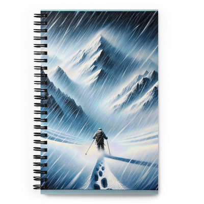 Wanderer und Bergsteiger im Schneesturm: Acrylgemälde der Alpen - Notizbuch wandern xxx yyy zzz Default Title