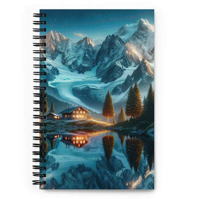 Stille Alpenmajestätik: Digitale Kunst mit Schnee und Bergsee-Spiegelung - Notizbuch berge xxx yyy zzz Default Title