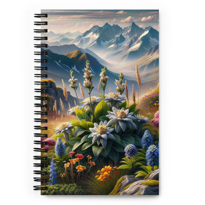 Alpine Flora: Digitales Kunstwerk mit lebendigen Blumen - Notizbuch berge xxx yyy zzz Default Title