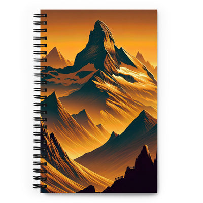 Fuchs in Alpen-Sonnenuntergang, goldene Berge und tiefe Täler (C) - Spiral Notebook xxx yyy zzz Default Title