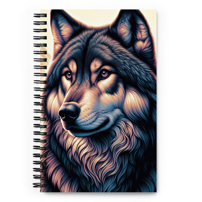 Majestätischer, glänzender Wolf in leuchtender Illustration (AN) - Notizbuch xxx yyy zzz Default Title