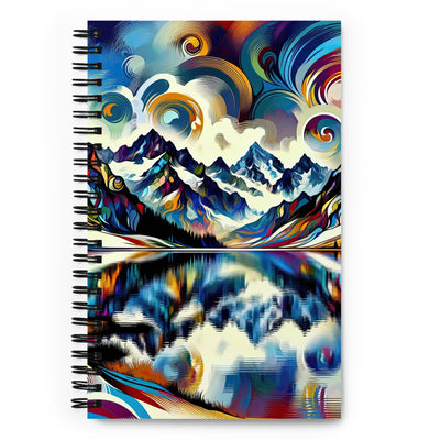 Alpensee im Zentrum eines abstrakt-expressionistischen Alpen-Kunstwerks - Notizbuch berge xxx yyy zzz Default Title