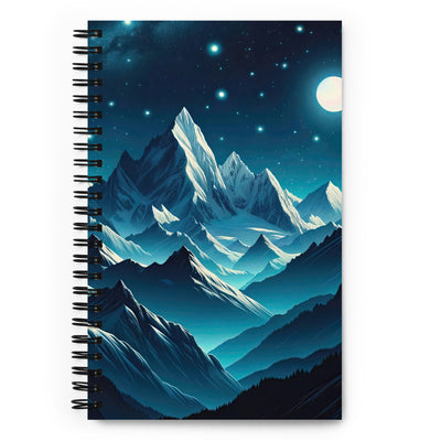 Sternenklare Nacht über den Alpen, Vollmondschein auf Schneegipfeln - Notizbuch berge xxx yyy zzz Default Title