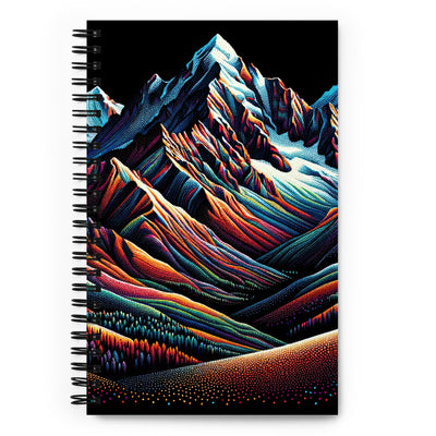 Pointillistische Darstellung der Alpen, Farbpunkte formen die Landschaft - Notizbuch berge xxx yyy zzz Default Title