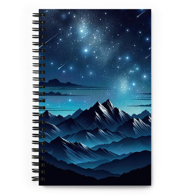 Alpen unter Sternenhimmel mit glitzernden Sternen und Meteoren - Notizbuch berge xxx yyy zzz Default Title