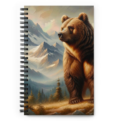 Ölgemälde eines königlichen Bären vor der majestätischen Alpenkulisse - Notizbuch camping xxx yyy zzz Default Title