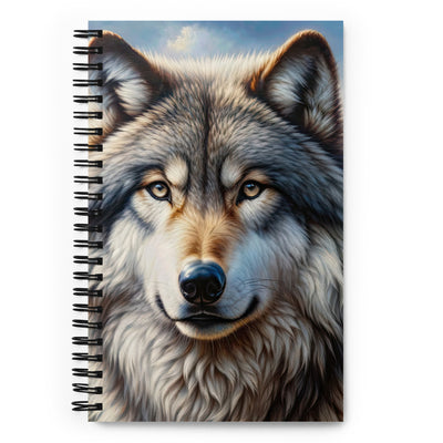 Porträt-Ölgemälde eines prächtigen Wolfes mit faszinierenden Augen (AN) - Notizbuch xxx yyy zzz Default Title