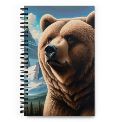 Realistisches Ölgemälde eines männlichen Bären in den Bergen mit Fokus auf Stärke und Schärfe - Notizbuch camping xxx yyy zzz Default Title
