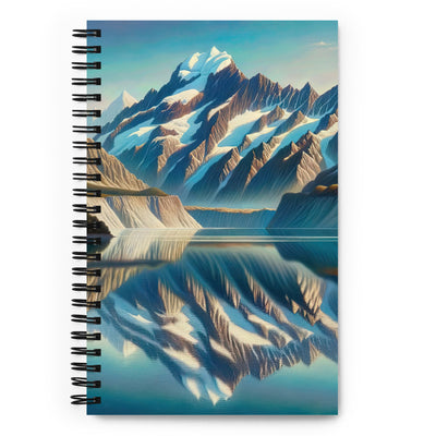 Ölgemälde eines unberührten Sees, der die Bergkette spiegelt - Notizbuch berge xxx yyy zzz Default Title