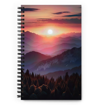 Foto der Alpenwildnis beim Sonnenuntergang, Himmel in warmen Orange-Tönen - Notizbuch berge xxx yyy zzz Default Title