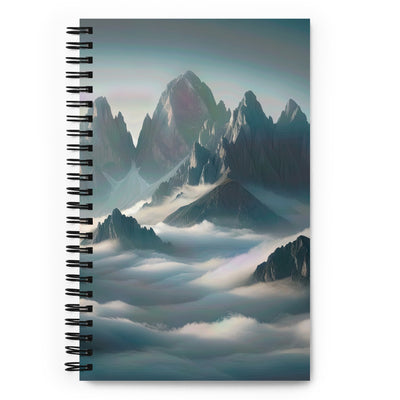 Foto eines nebligen Alpenmorgens, scharfe Gipfel ragen aus dem Nebel - Notizbuch berge xxx yyy zzz Default Title