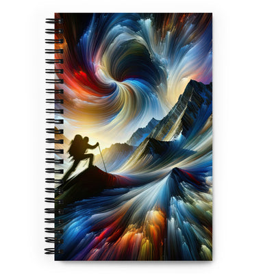 Foto der Alpen in abstrakten Farben mit Bergsteigersilhouette - Notizbuch wandern xxx yyy zzz Default Title