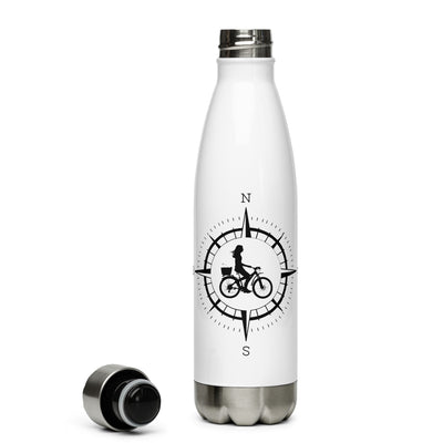 Kompass Und Radfahren - Edelstahl Trinkflasche fahrrad Default Title
