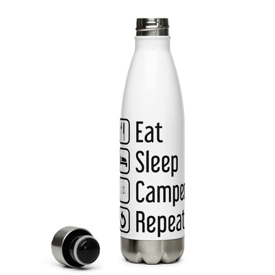 Eat Sleep Campen Repeat - Edelstahl Trinkflasche camping Default Title