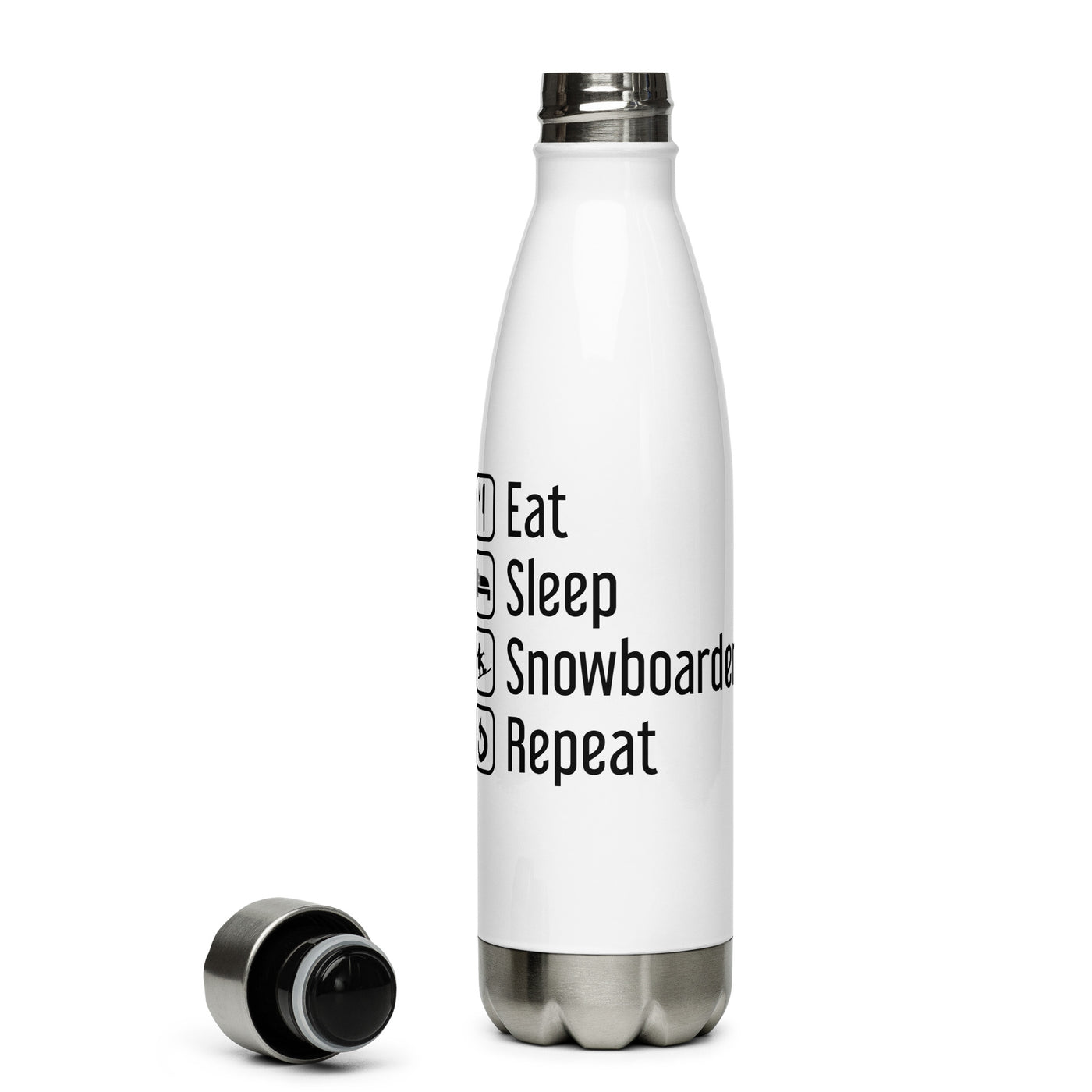 Eat Sleep Snowboarden Repeat - Edelstahl Trinkflasche snowboarden Default Title