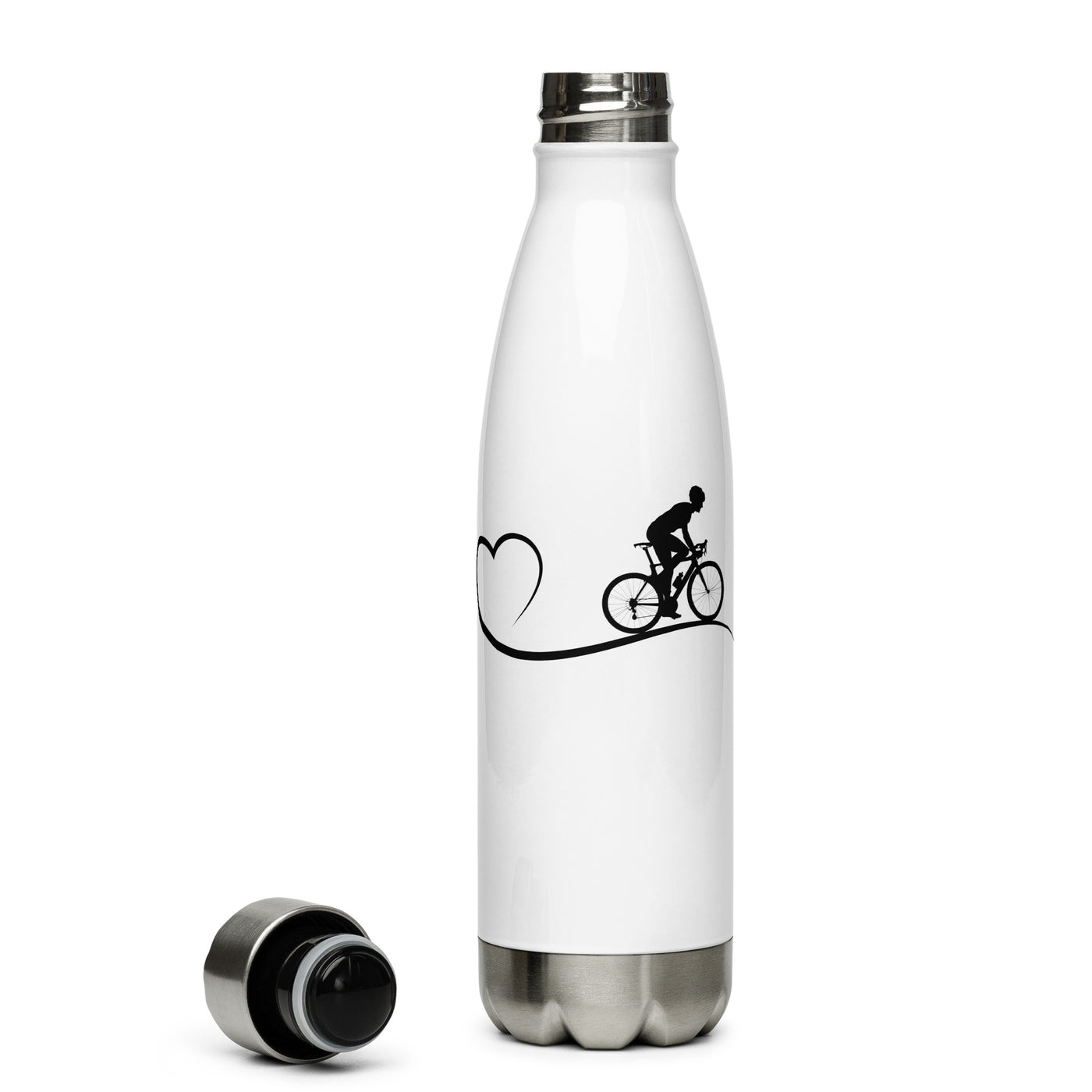 Herz 1 Und Radfahren - Edelstahl Trinkflasche fahrrad Default Title