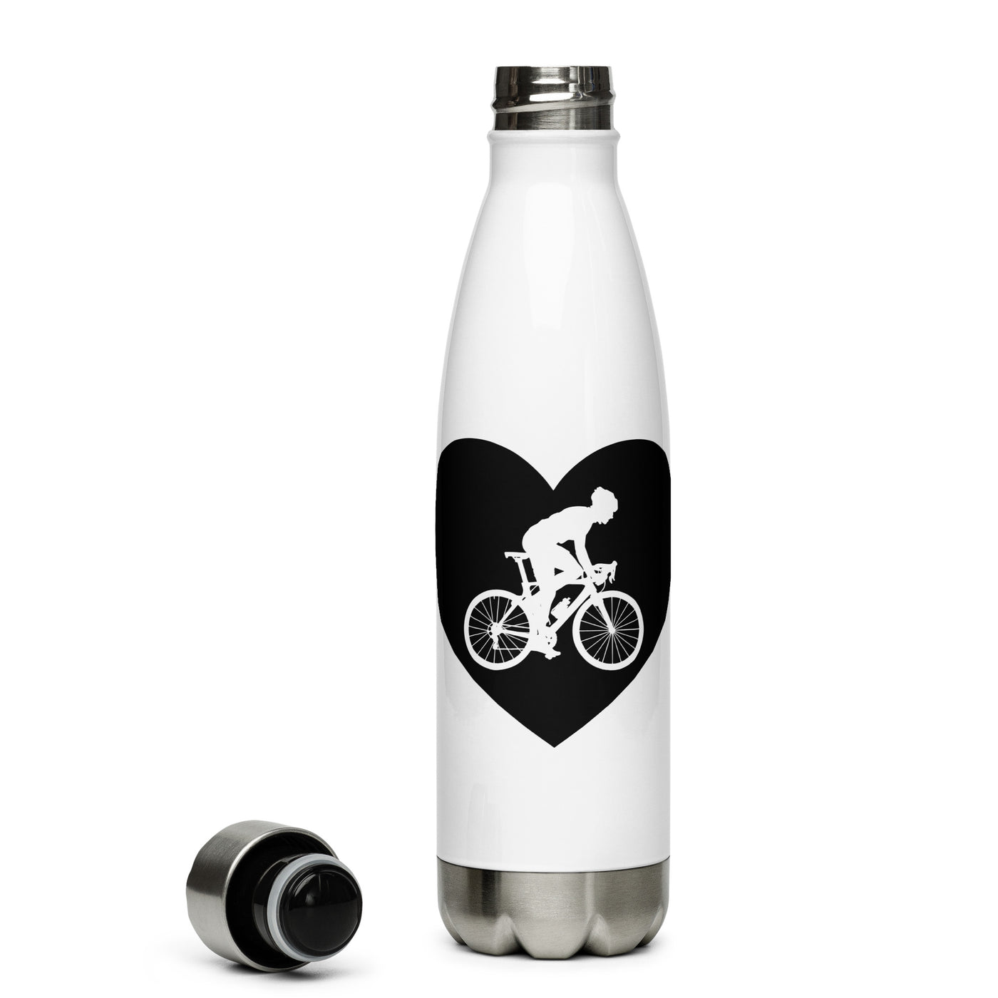 Herz 1 Und Radfahren - Edelstahl Trinkflasche fahrrad Default Title