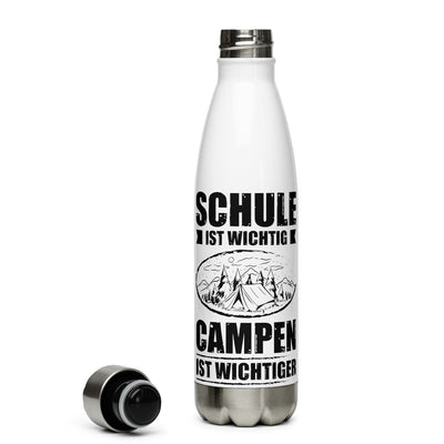 Schule Ist Wichtig Campen Ist Wichtiger - Edelstahl Trinkflasche camping Default Title