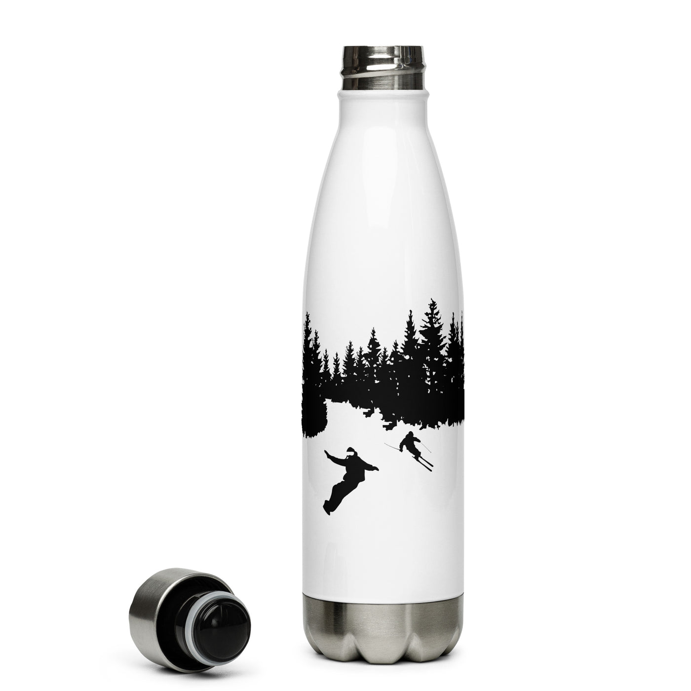 Bäume - Snowboarden - Skifahren - Edelstahl Trinkflasche ski Default Title