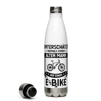 Unterschatze Niemals Einen Alten Mann Auf Einem E-Bike - Edelstahl Trinkflasche e-bike Default Title