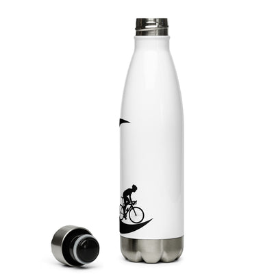 Halbmond - Mann Radfahrend - Edelstahl Trinkflasche fahrrad