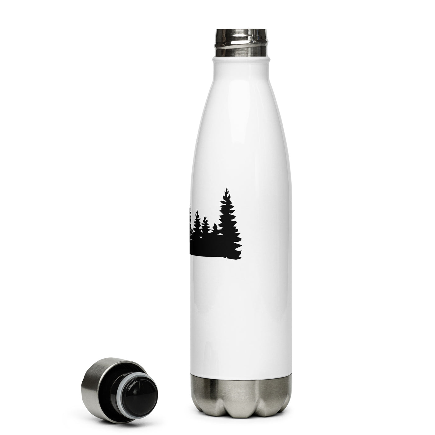 Bäume - Skifahren - Edelstahl Trinkflasche ski