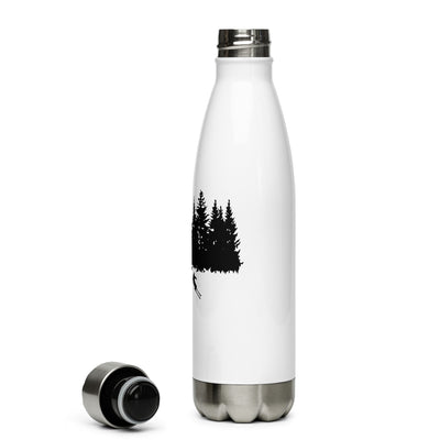 Bäume - Snowboarden - Skifahren - Edelstahl Trinkflasche ski