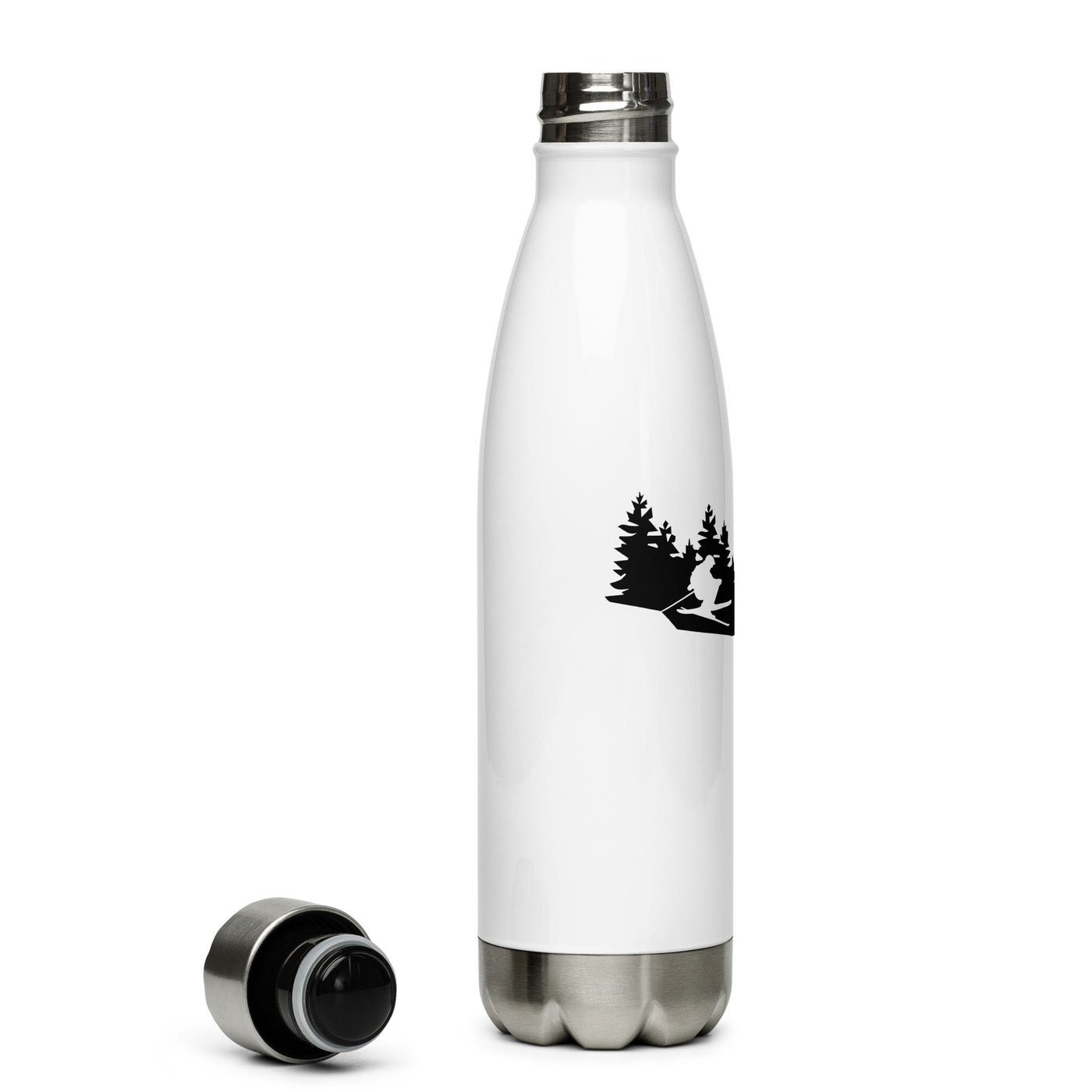Bäume - Skifahren - Edelstahl Trinkflasche ski
