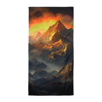 Wunderschöne Himalaya Gebirge im Nebel und Sonnenuntergang - Malerei - Handtuch berge xxx Default Title