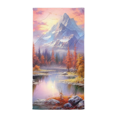 Landschaftsmalerei - Berge, Bäume, Bergsee und Herbstfarben - Handtuch berge xxx Default Title